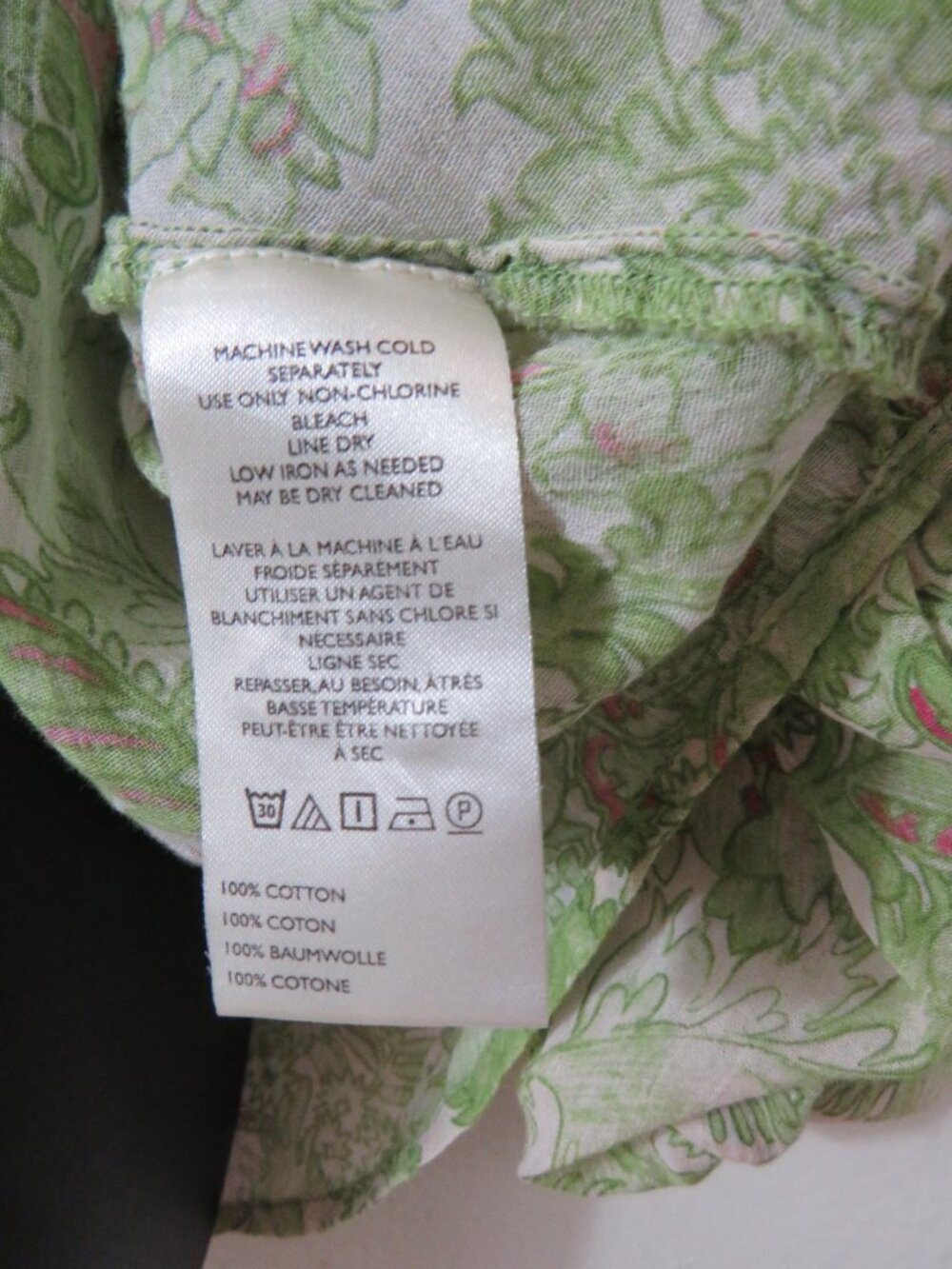 Anthropologie Pilcro Size Medium Green Floral Dolman Sleeve Blouse Button Up - Picture 8 of 8